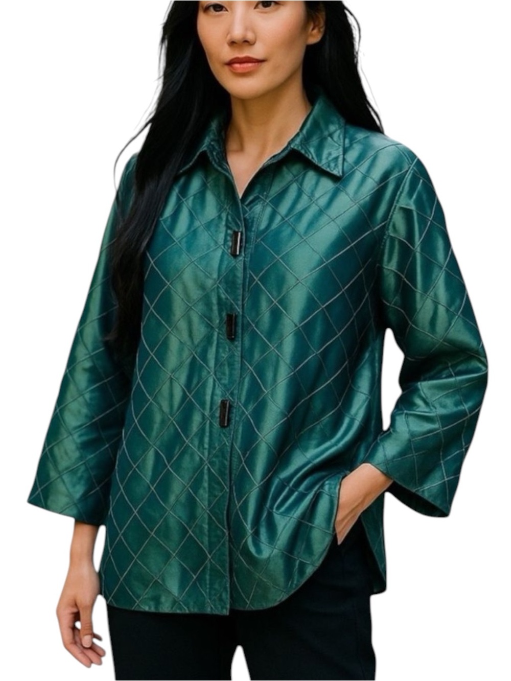 Dorman Iridescent Metallic Teal Party Event Jacket NWOT Size L